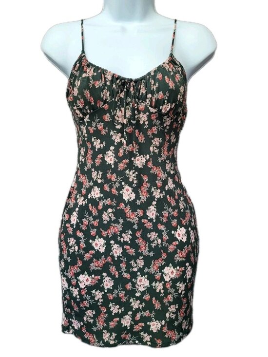 Lovely Day Tops - Womens Dark Floral Fairy Grunge Babydoll Top Size S Green Y2K Forest Earthy